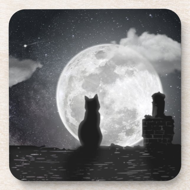 Porta-copo Le chat rêve de lune (Frente)
