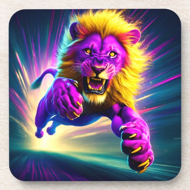 Porta-copo Leão Rosa (Frente)