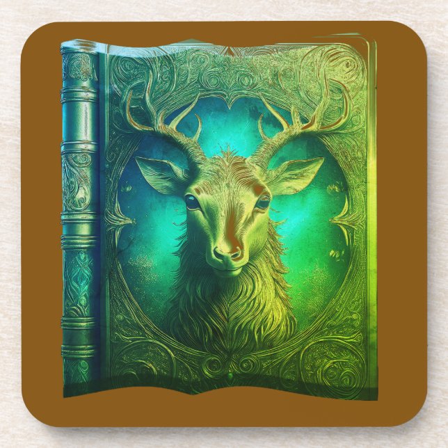 Porta-copo Leather Bound Copy Of A Deer Hunting Guide (Frente)