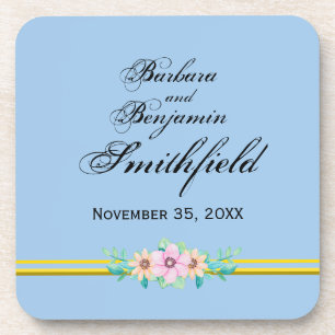 Porta-copo Lembrança de Casamento Floral - Personalizar