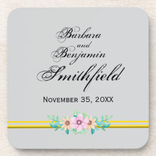 Porta-copo Lembrança de Casamento Floral - Personalizar