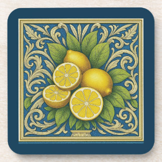 Porta-copo Lemon Amalfi Blue Mediterranean Art Nouveau