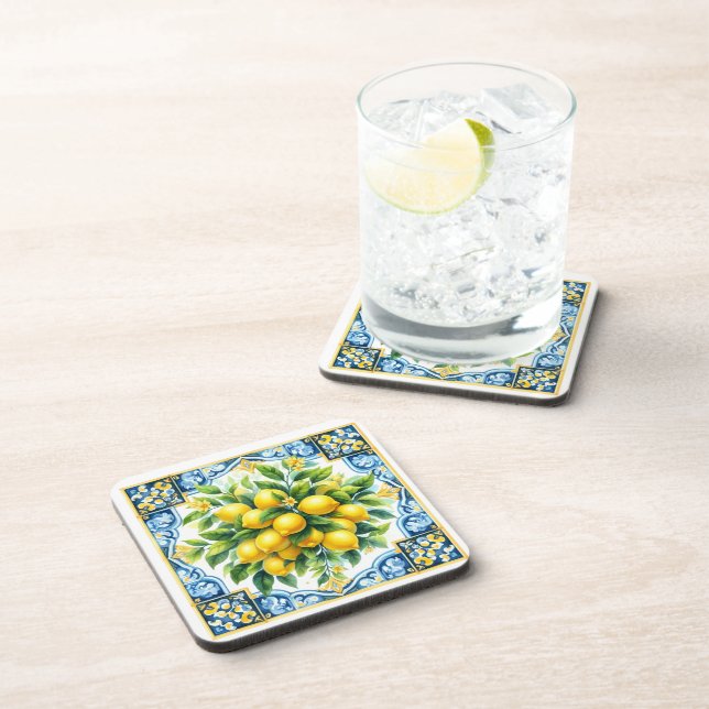 Porta-copo Lemon Tile Plastic Coaster Set (Lado Direito)