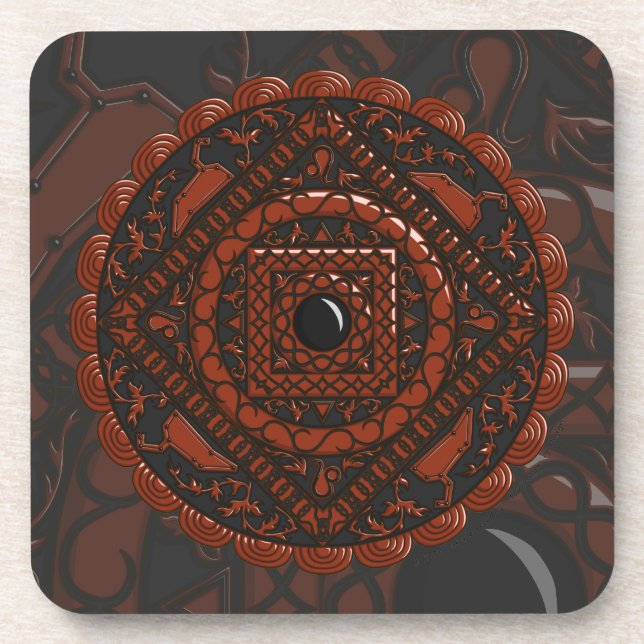 Porta-copo Leo Mandala Square Coaster (Frente)