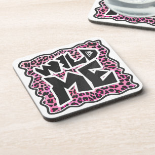 Porta-copo Leopard me Wild Black and Hot Pink Design