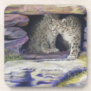 Porta-copo leopardos de neve