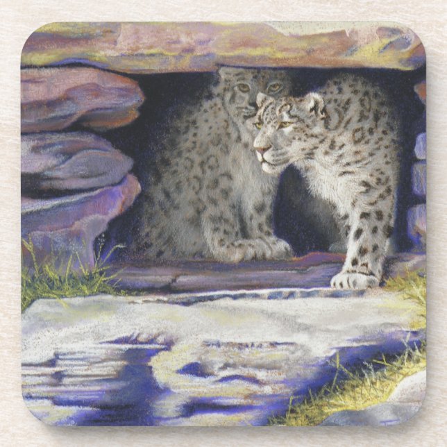 Porta-copo leopardos de neve (Frente)