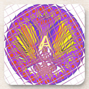 Porta-copo Letra A, design de texto de logotipo colorido
