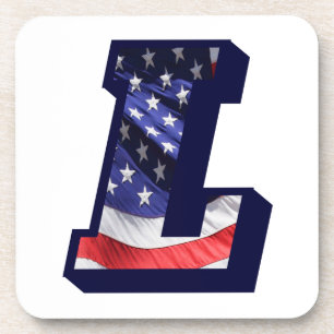 Porta-copo Letra American Flag "L"