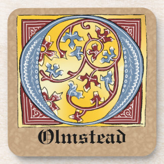 Porta-copo Letra azul medieval e vermelha voy iluminada - O