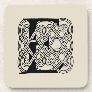 Porta-copo Letra E Celtic Knot Vintage Monograma