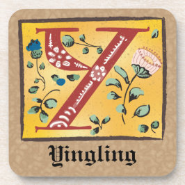 Porta-copo Letra Floral Iluminada Medieval Y Monograma