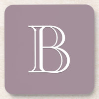 Letra Inicial de Monograma Elegante Roxo e Branco