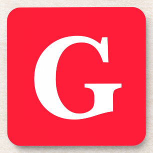 Porta-copo Letra inicial monograma branco branco simples