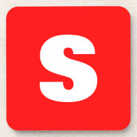 Letra inicial Monograma Estilo moderno Branco verm