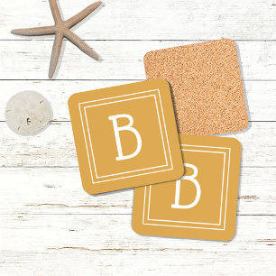 Porta-copo Letra Minúscula Moderna Amarelo Inicial