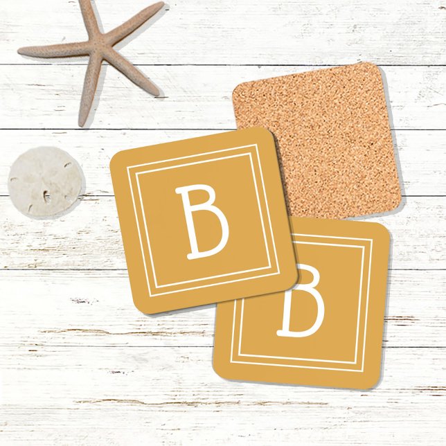 Porta-copo Letra Minúscula Moderna Amarelo Inicial (Criador carregado)