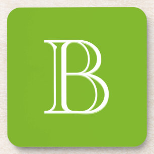 Porta-copo Letra monograma personalizada verde inicial