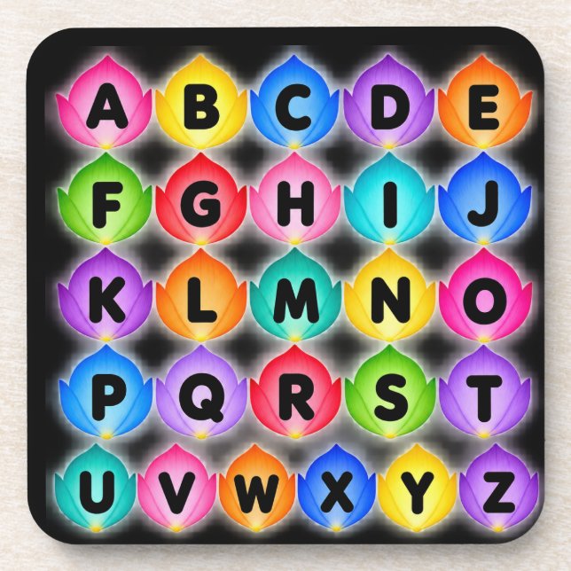 Porta-copo Letras Educativas ABC para Berçário Presente Poste (Frente)