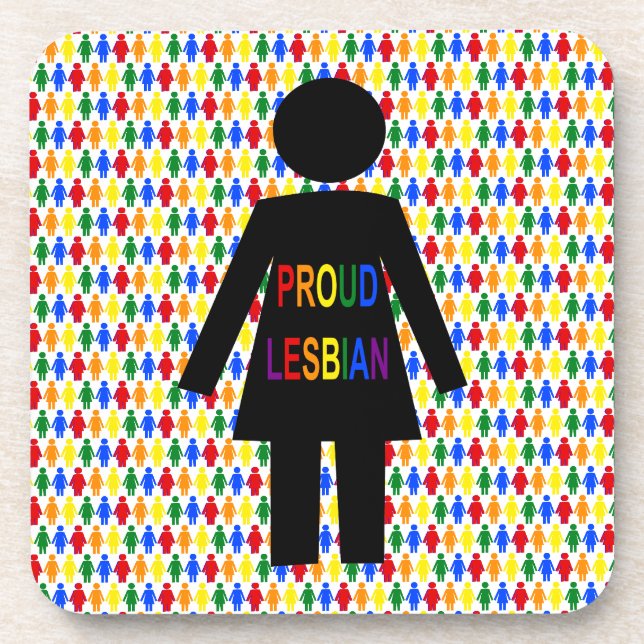 Porta-copo LGBTQ Silhouette Lésbica e Damas Arco-Íris (Frente)