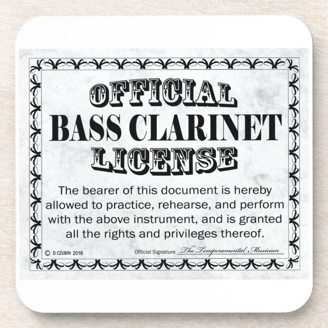 Porta-copo Licença Bass Clarinet (Frente)