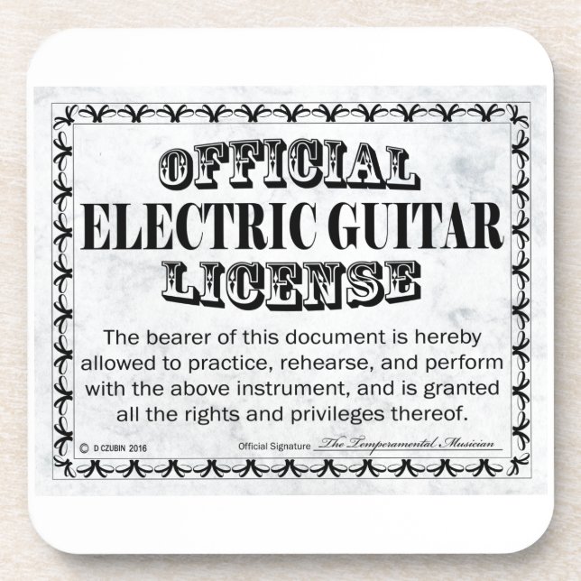 Porta-copo Licença de Violão Elétrico (Frente)