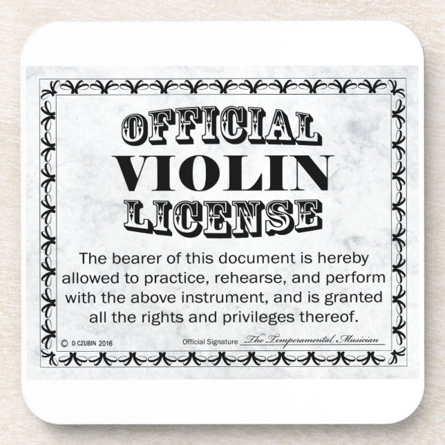 Porta-copo Licença de Violino (Frente)