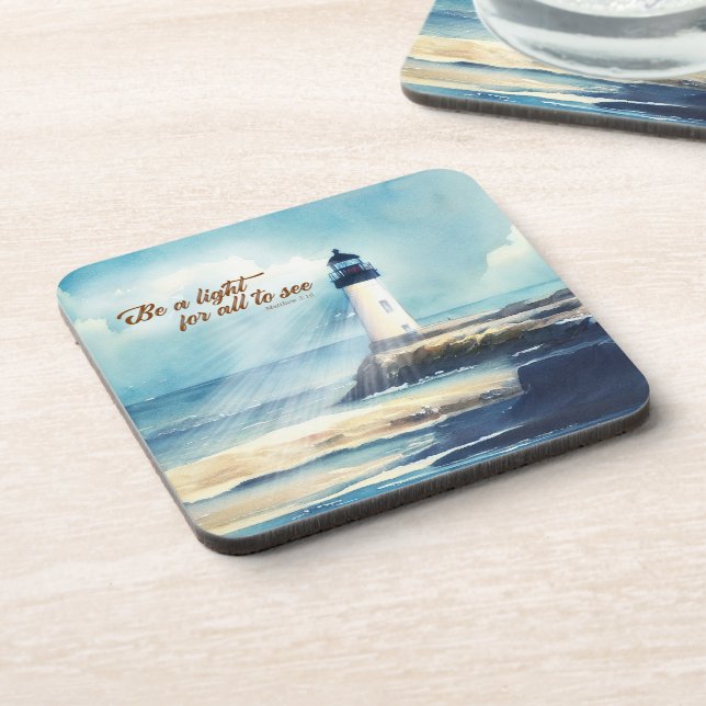 Porta-copo Lighthouse Christian Scripture Mattew Be a Light (Left Side)