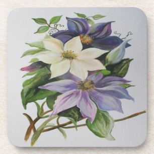 Porta-copo Lilac Clematis Vine - Pintura em acrílico
