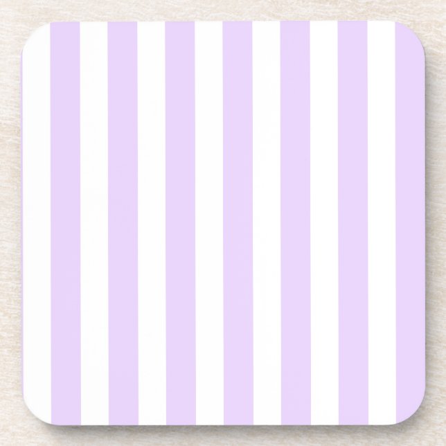 Porta-copo Lilac, púrpura e tiras doces brancas (Frente)