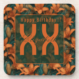 Porta-copo Lilases Laranja Tendência Brilham Aniversário Adul