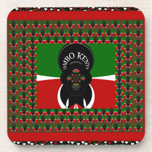 Porta-copo Linda bandeira do Coração Queniano