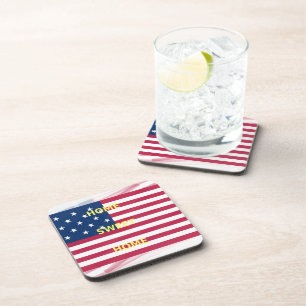 Porta-copo Linda bandeira dos EUA Casa doce