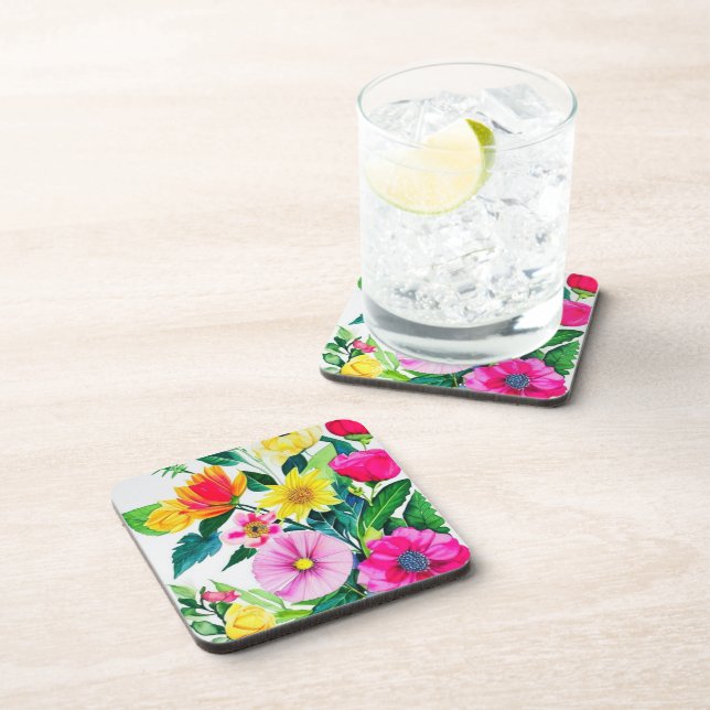 Porta-copo lindas flores divertidas (Lado Direito)