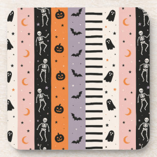 Porta-copo Lindo Travesseiro de Halloween com Listras Vertica