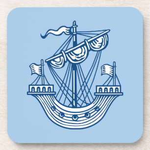 Porta-copo Linfhad (Navio Heráldico) - Estilo Indigo Azul