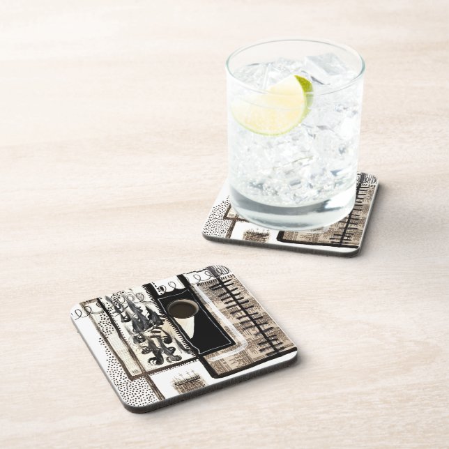 Porta-copo Linguagem da Cidade em Preto e Branco (Lado Direito)