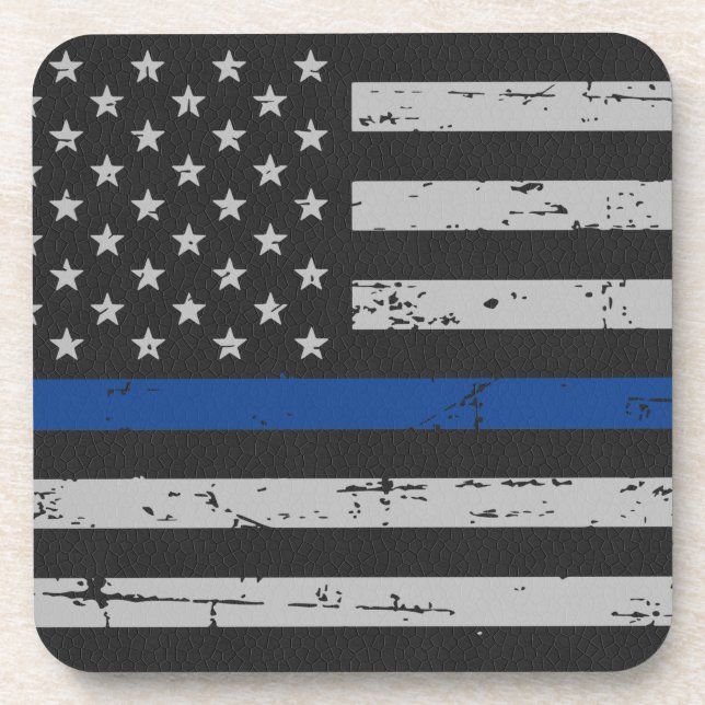 Porta-copo Linha Azul Thin - Policial - Bandeira Americana (Frente)
