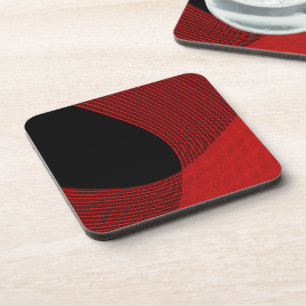 Porta-copo Linhas Modernas Vermelho e Preto