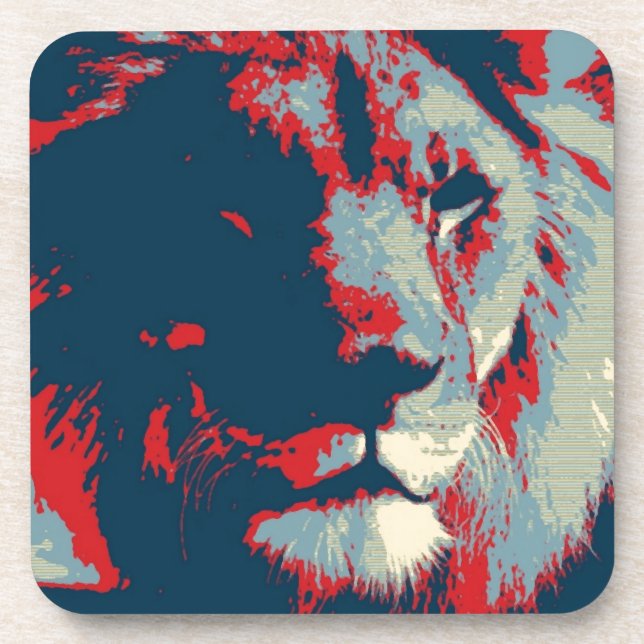 Porta-copo Lion de pop Art (Frente)