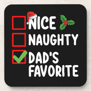 Porta-copo Lista de Natal Favorita da Família do Papai Bonzin