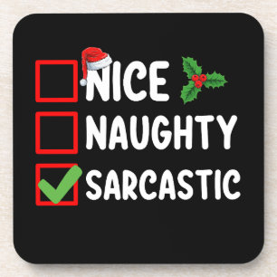 Porta-copo Lista de Natal Sarcástica Bonita Maliciosa Sarcasm