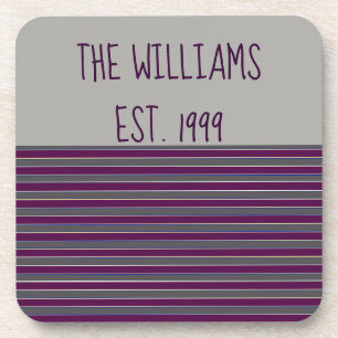 Porta-copo Listras cinzentas e roxas bonitos