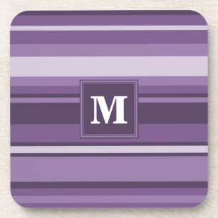Porta-copo Listras da lavanda do monograma