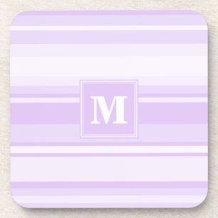 Porta-copo Listras do lilac do monograma
