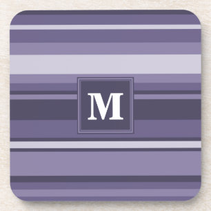Porta-copo Listras do roxo da urze do monograma