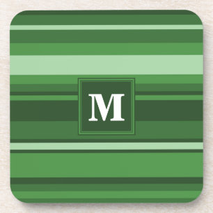 Porta-copo Listras verdes do monograma