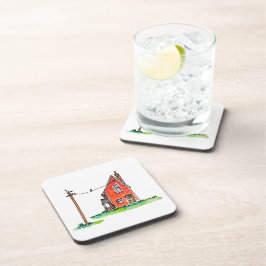 Porta-copo Little Red House with Power Line