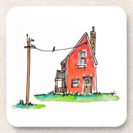 Porta-copo Little Red House with Power Line