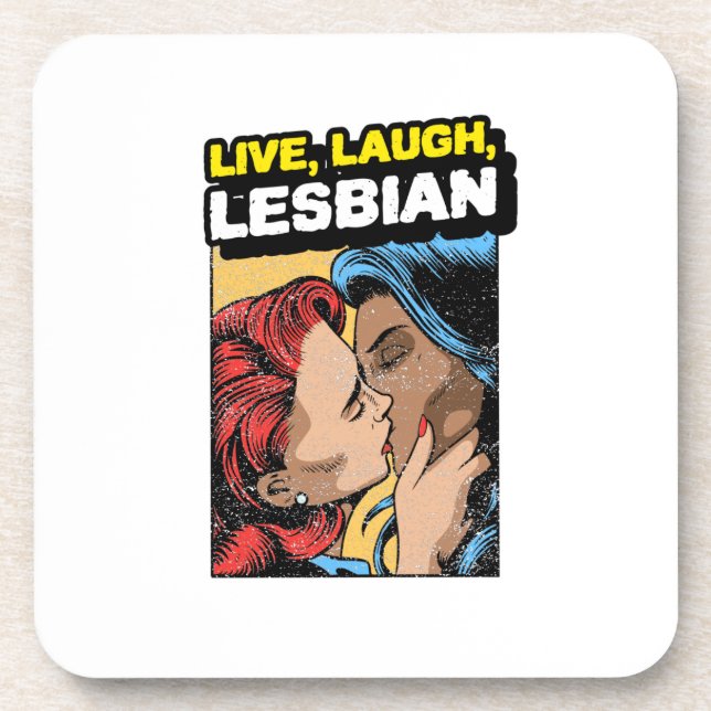 Porta-copo Live Laugh Lesbian (Frente)